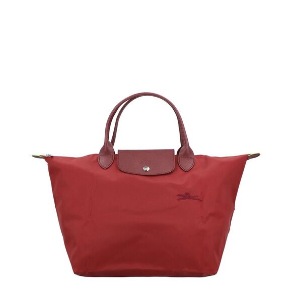 Longchamp Le Pliage Green Nylon Tote, Red